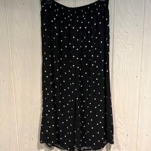 EYESHADOW WIDE LEG ELASTIC WAIST CROP BLK AND WHITE POLK A DOT PANTS SIZE  1X